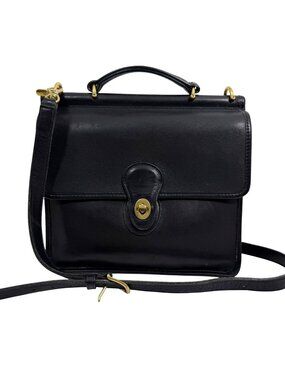 Vintage COACH Willis Black Leather Crossbody Top Handle Satchel 9927 + Tag USA